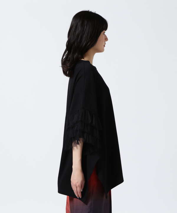 AULA AILA/アウラアイラ/TULLE FRILL SLEEVE T-SHIRT