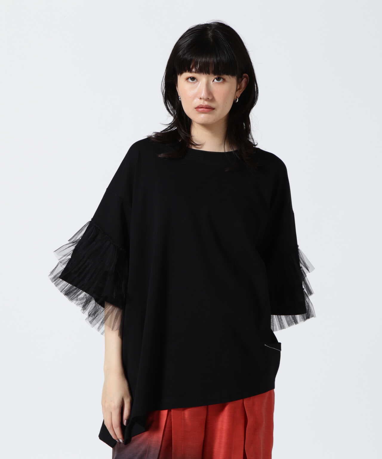 AULA AILA/アウラアイラ/TULLE FRILL SLEEVE T-SHIRT | ROYAL FLASH