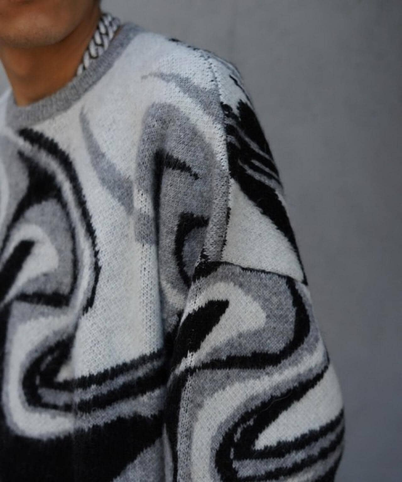 TAIN DOUBLE PUSH/ENTERPRISE MARBLE KNIT CREW