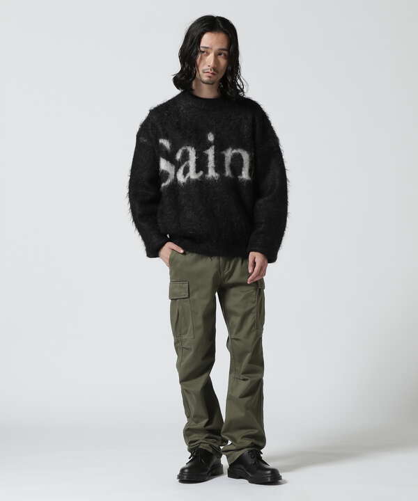 SAINT MICHAEL/セント マイケル/CREW NECK KNIT/SAINT/BLK（7873240291