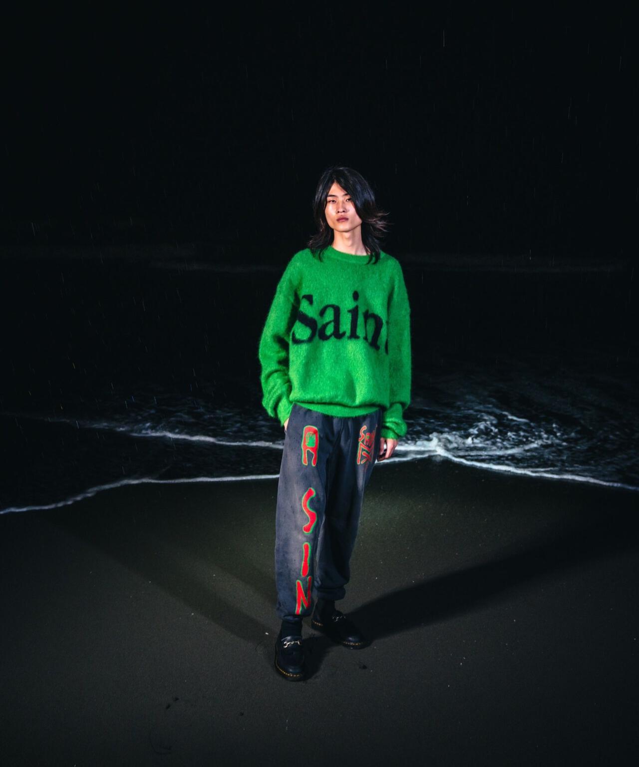 SAINT MICHAEL/セント マイケル/CREW NECK KNIT/SAINT/GRN | ROYAL