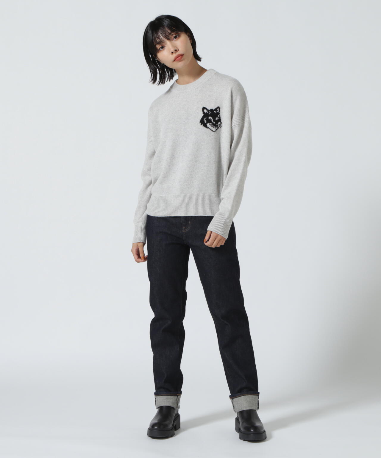 MAISON KITSUNE/メゾン キツネ/ォックスヘッド インターシャ コンフォートニット/LW00815KT1063-H120 | ROYAL  FLASH ( ロイヤルフラッシュ ) | US ONLINE STORE（US オンラインストア）