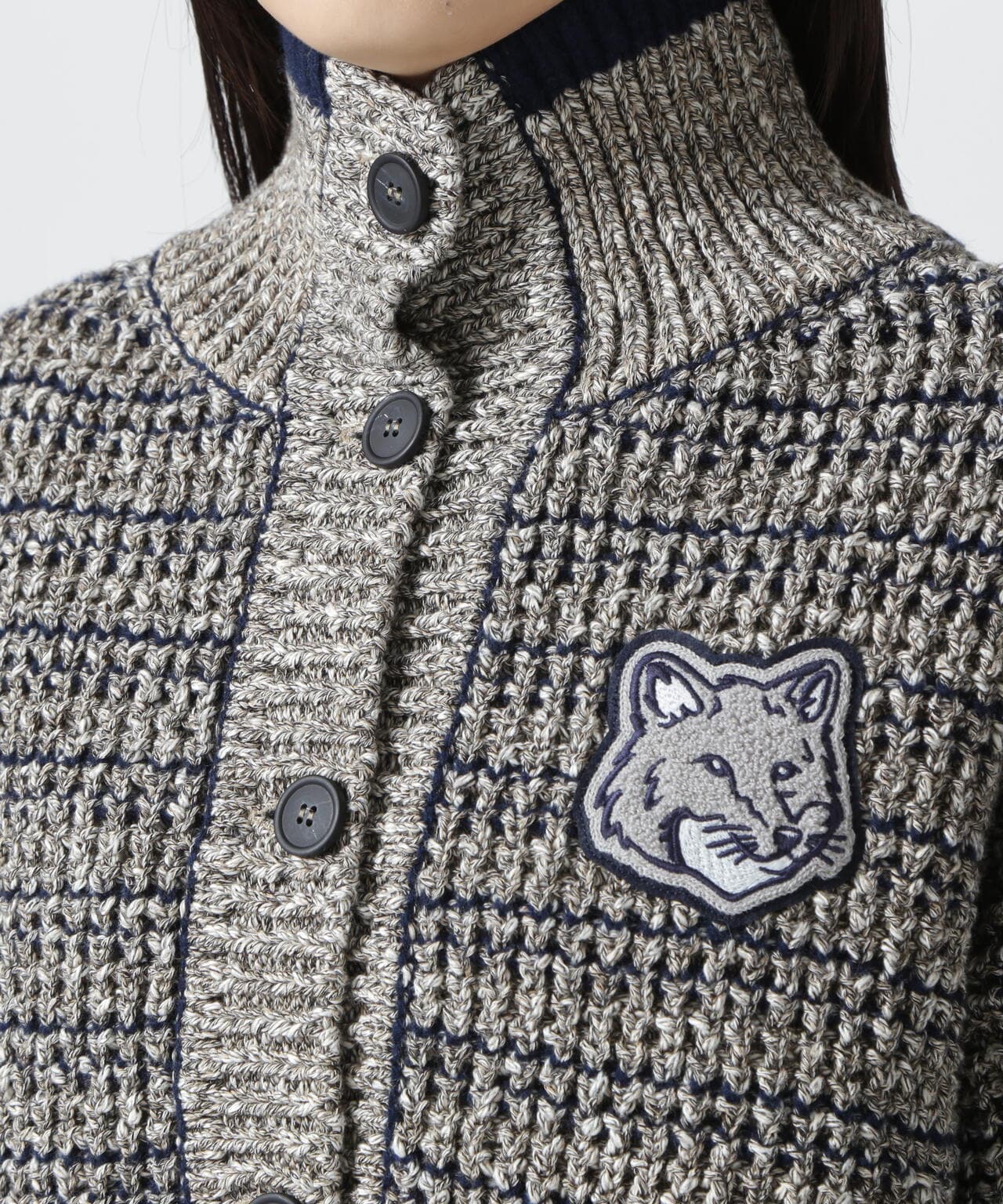 MAISON KITSUNE/メゾン キツネ/FOX HEAD CRAFTY COATIGAN | ROYAL