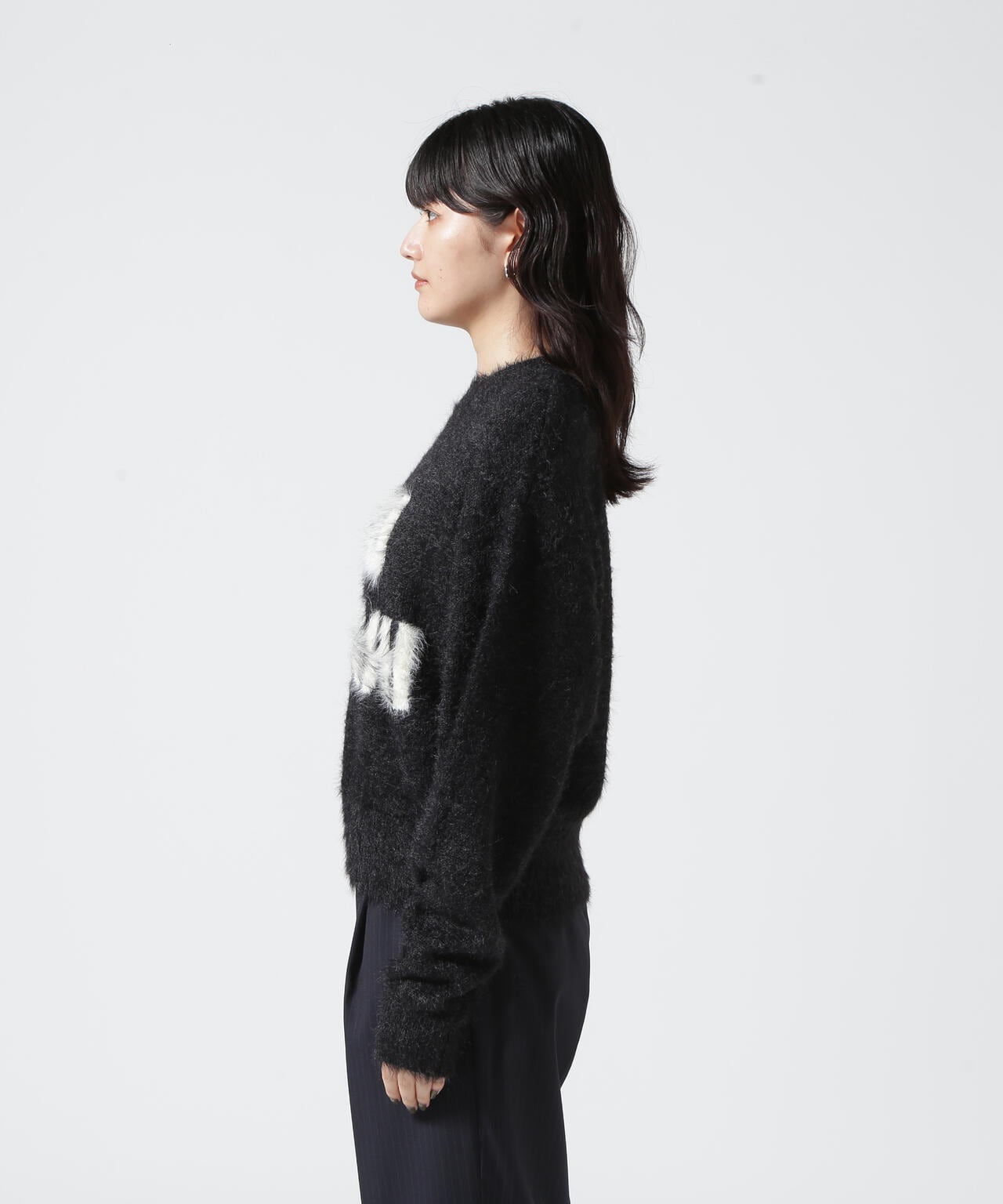 MAISON SPECIAL/メゾンスペシャル/Shaggy Yarn Logo Knit Pullover