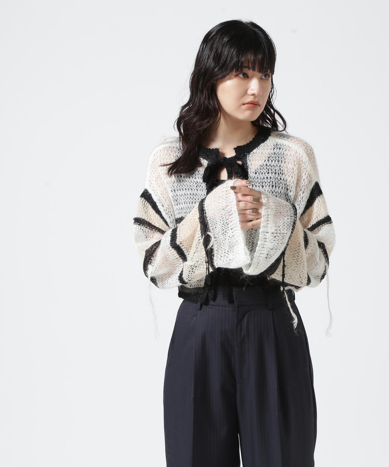 MAISON SPECIAL/メゾンスペシャル/Mohair 2way Mesh Knit Cardigan