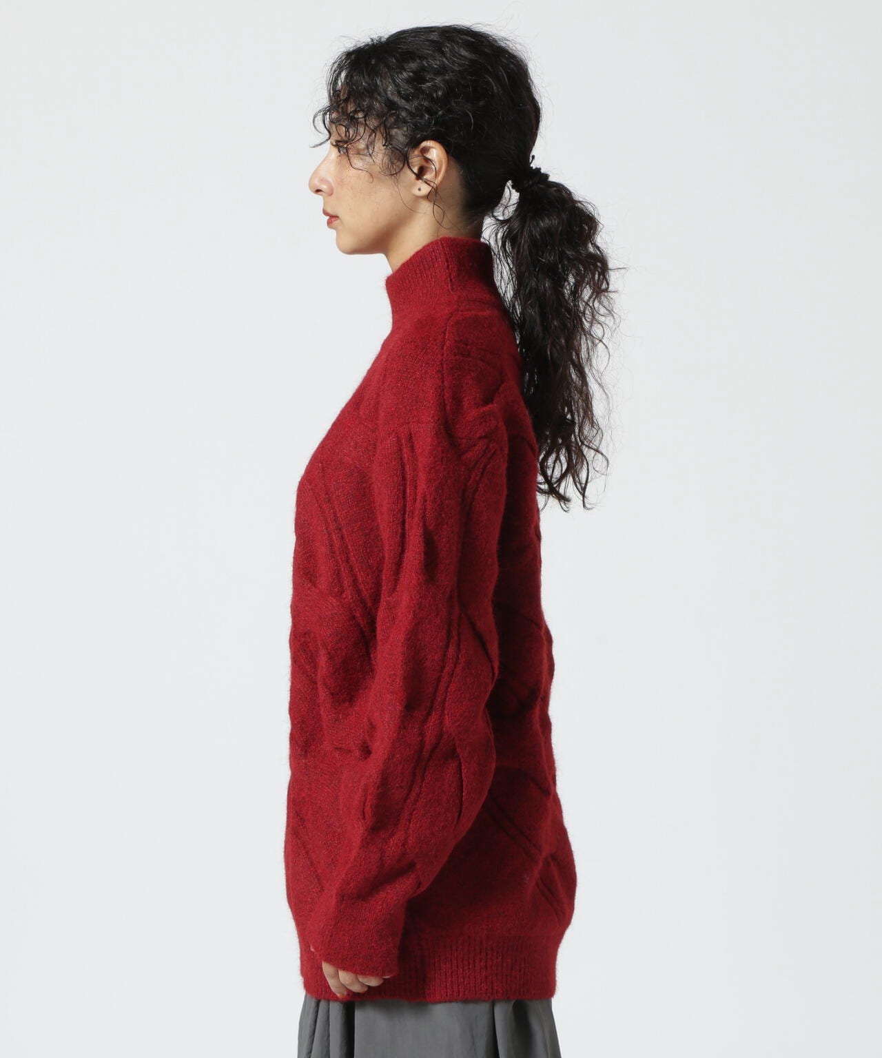 AULA/アウラ/Diagonal Cable Mohair Knit | ROYAL FLASH ( ロイヤル