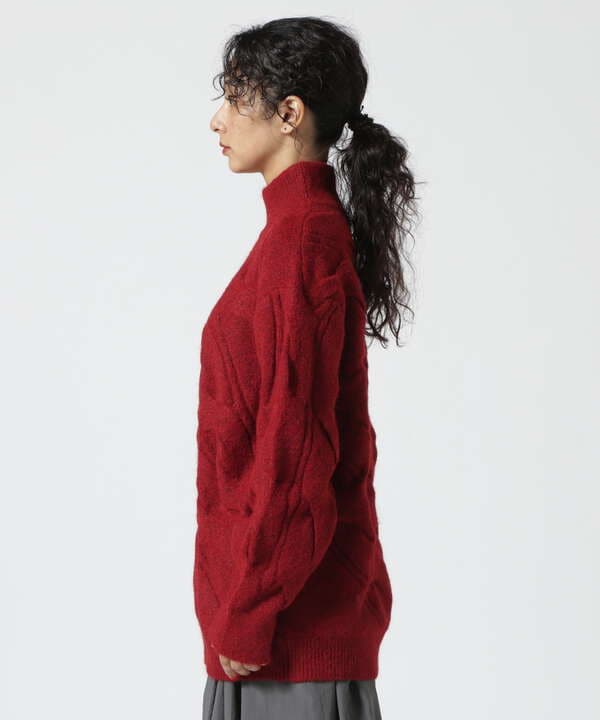 AULA/アウラ/Diagonal Cable Mohair Knit