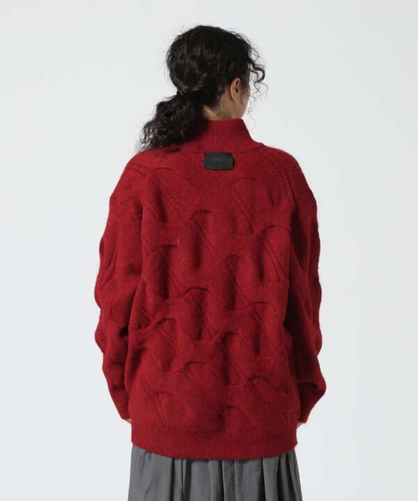 AULA/アウラ/Diagonal Cable Mohair Knit