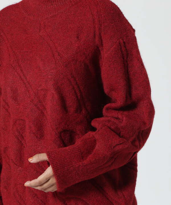 AULA/アウラ/Diagonal Cable Mohair Knit