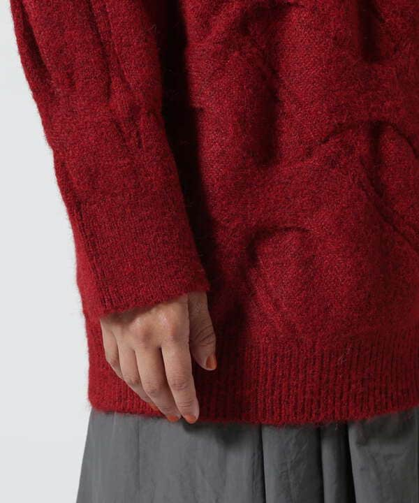 AULA/アウラ/Diagonal Cable Mohair Knit