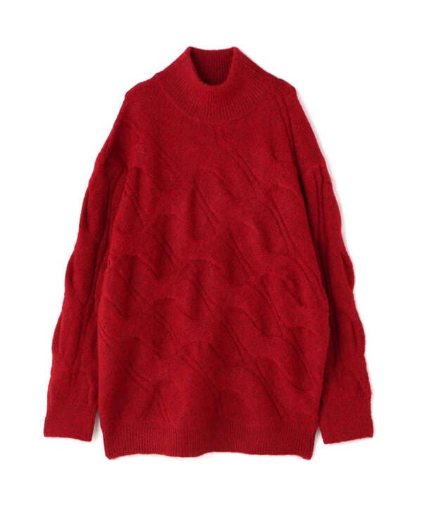 AULA/アウラ/Diagonal Cable Mohair Knit