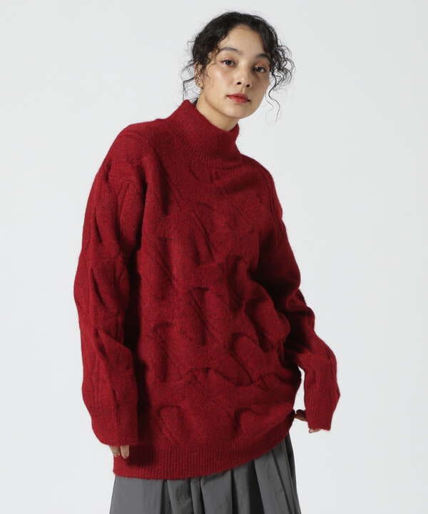 AULA/アウラ/Diagonal Cable Mohair Knit