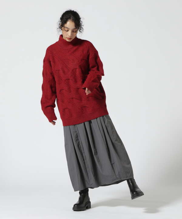 AULA/アウラ/Diagonal Cable Mohair Knit