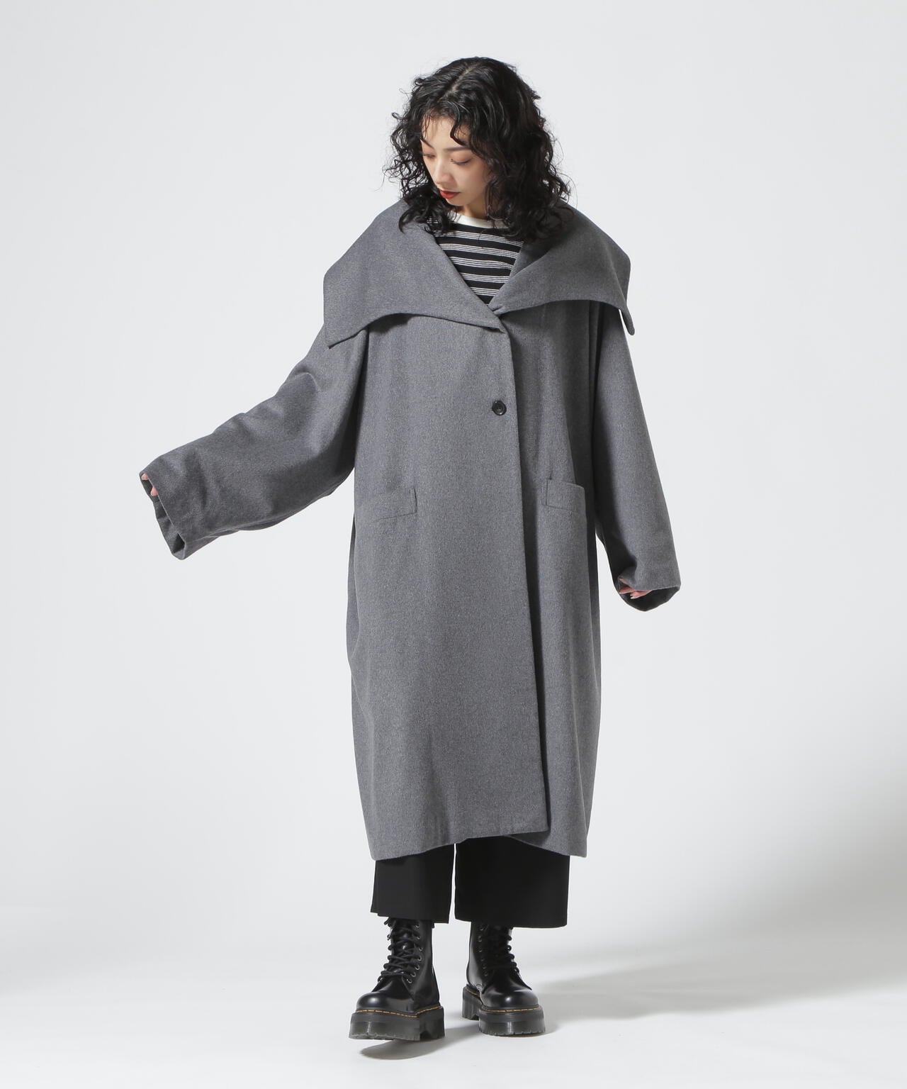 AULA/アウラ/Reverse Style Long Wool Coat