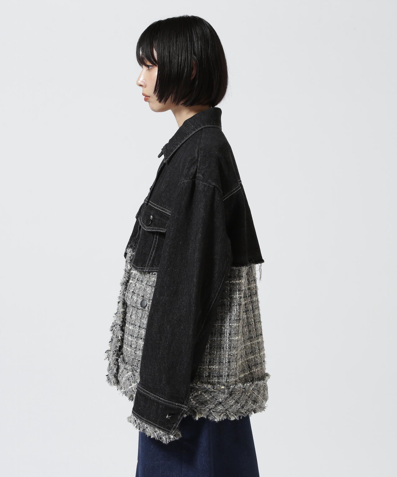 AULA AILA/アウラアイラ/TWEED MIX DENIM JACKET | ROYAL FLASH