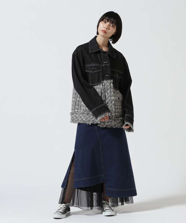 AULA AILA/アウラアイラ/TWEED MIX DENIM JACKET