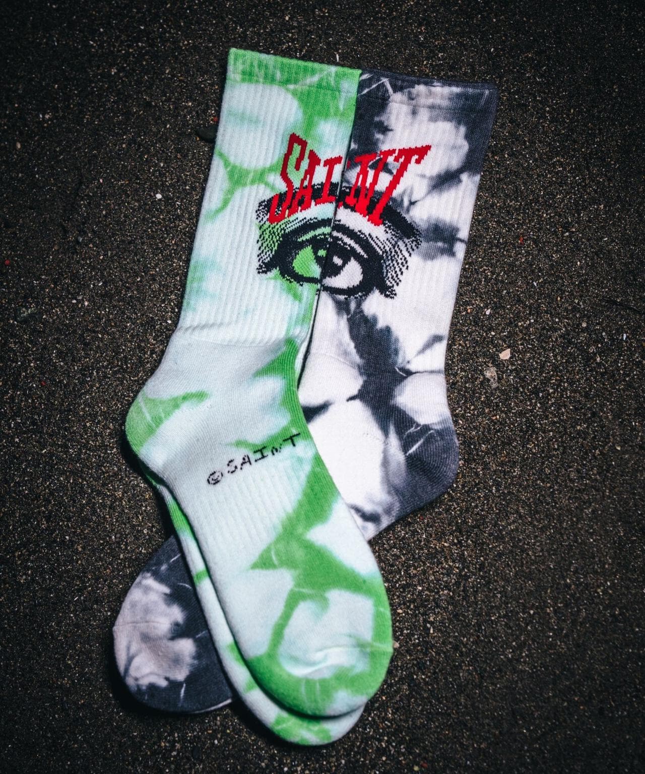 SAINT MICHAEL/セント マイケル/SOCKS/EYES/TIE DYE GREEN | ROYAL