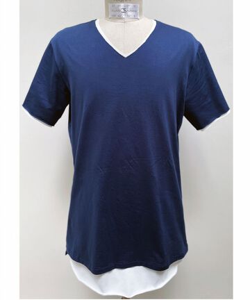 【先行予約 6月中旬-7月上旬入荷予定】FranCisT_MOR.K.S./COOLT UV 2LAYERED V-NECK S/S TEE