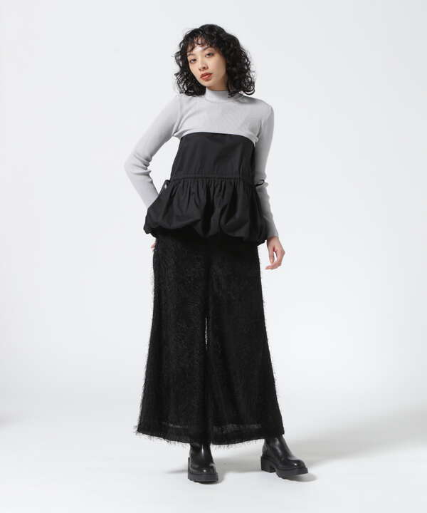 AULA AILA/アウラアイラ/FRINGE JACQUARD LINE PANTS