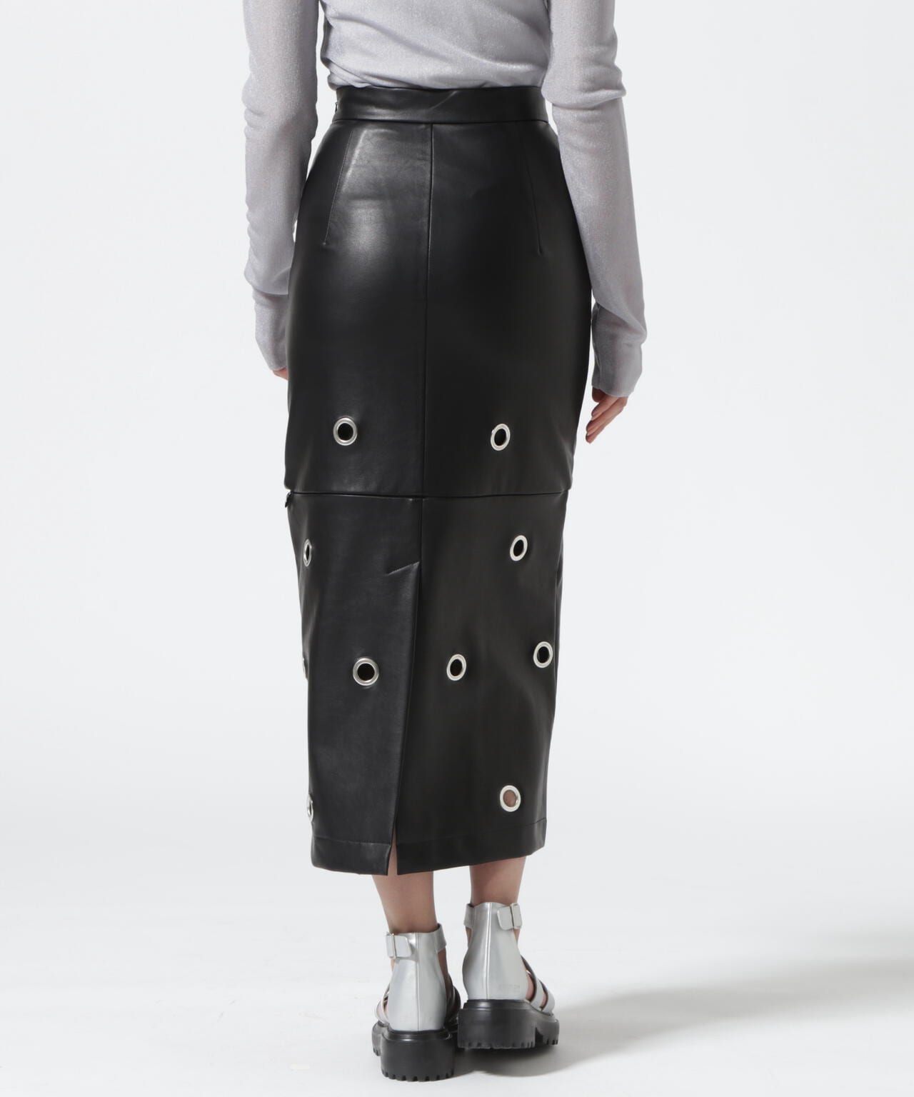 PRANK PROJECT/Eyelet Vegan Leather Skirt