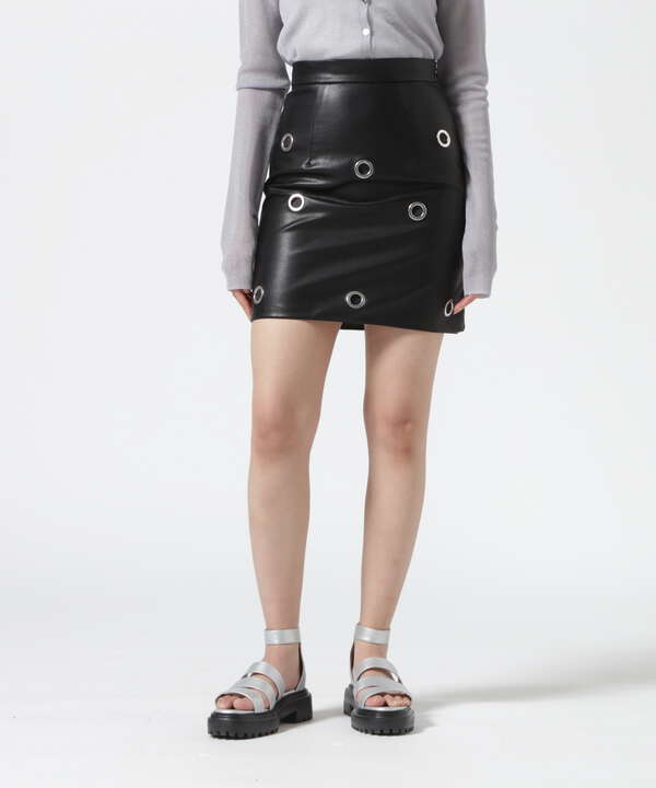 PRANK PROJECT/Eyelet Vegan Leather Skirt