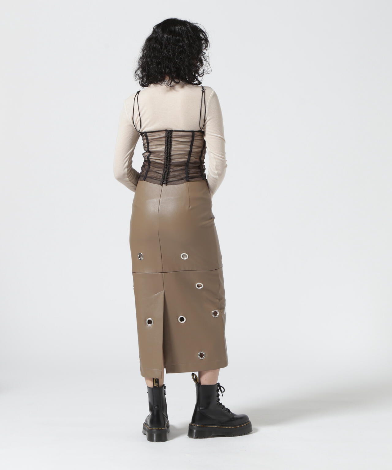 PRANK PROJECT/Eyelet Vegan Leather Skirt