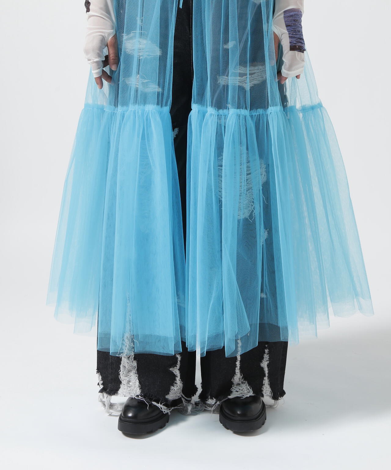 MAISON SPECIAL/メゾンスペシャル/Tulle Shirring Gathered Dress