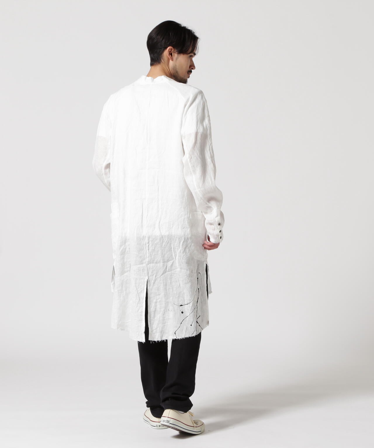 KMRii/ケムリ/Splash Linen Long Shirt