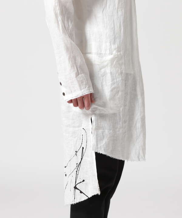 KMRii/ケムリ/Splash Linen Long Shirt