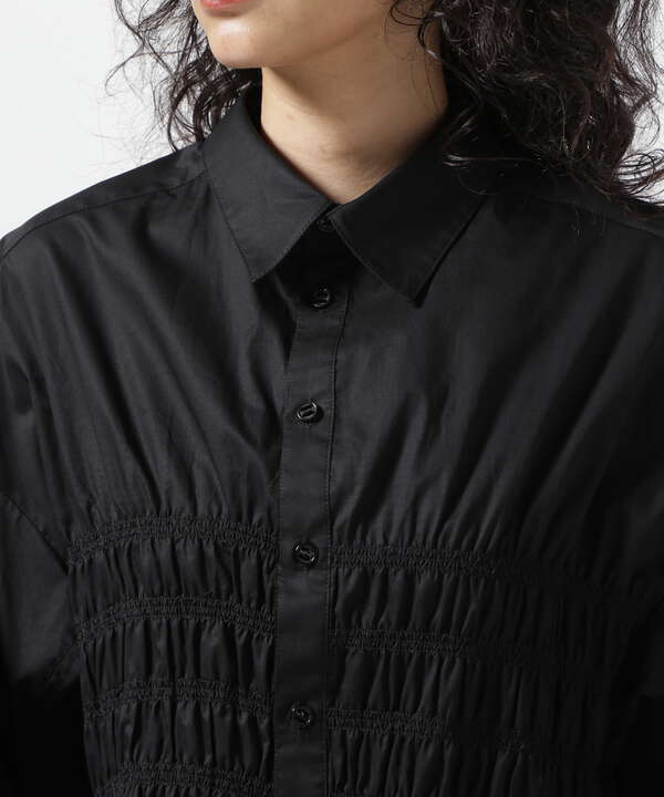 AULA/アウラ/Smocking Overshirt