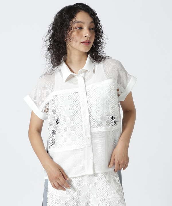 AULA AILA/アウラアイラ/LACE LINE SHIRT