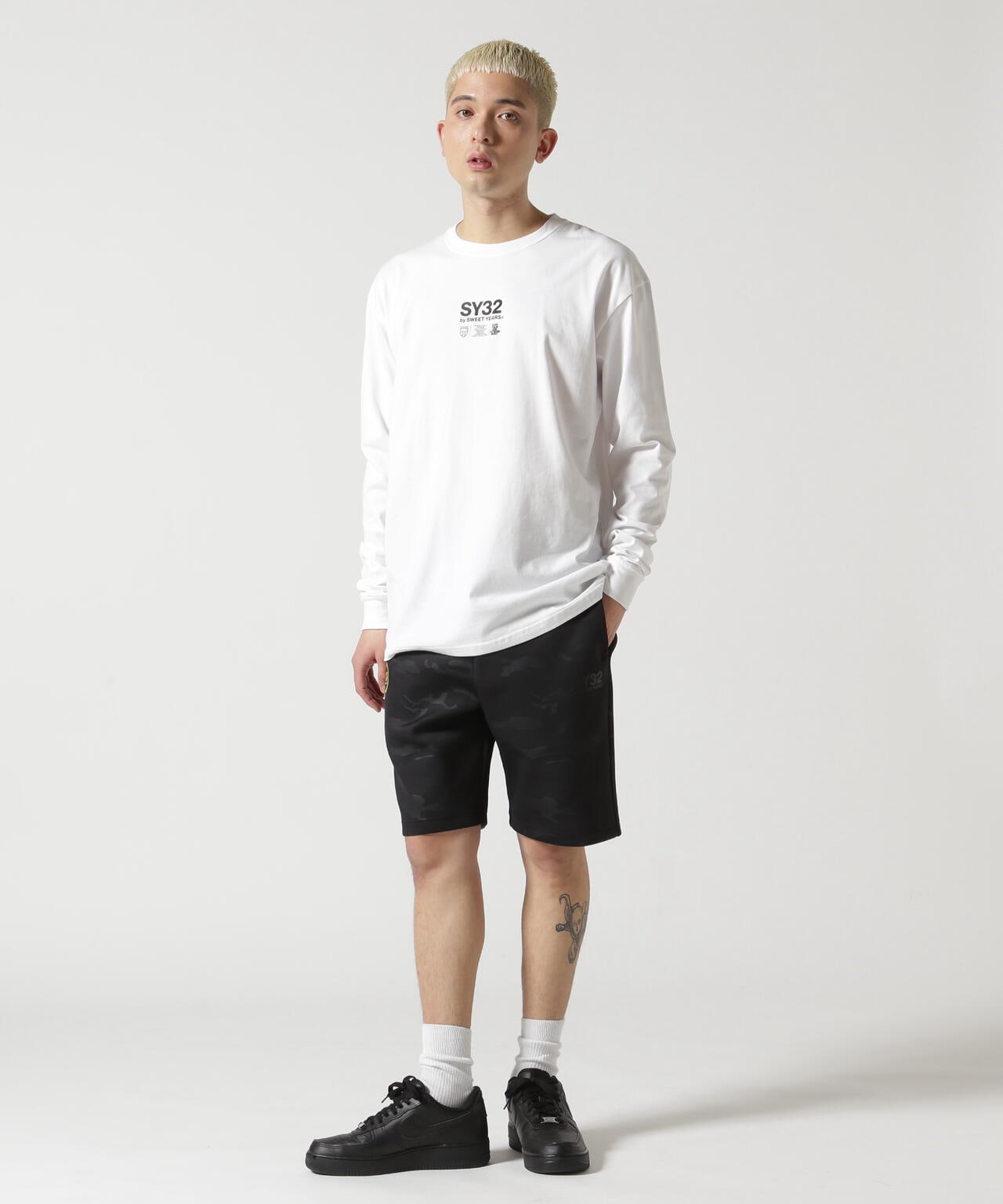 SY32 by SWEET YEARS/MULTI CENTER LOGO L/S TEE