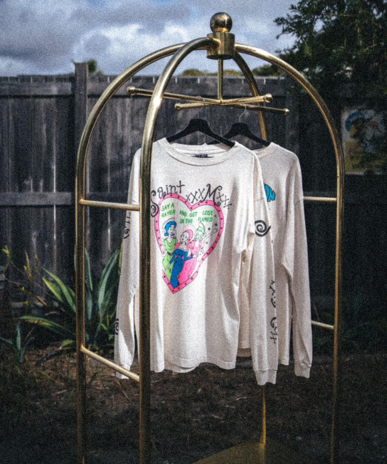 SAINT MICHAEL/セント マイケル/LS TEE/PINK HEART/WHITE | ROYAL