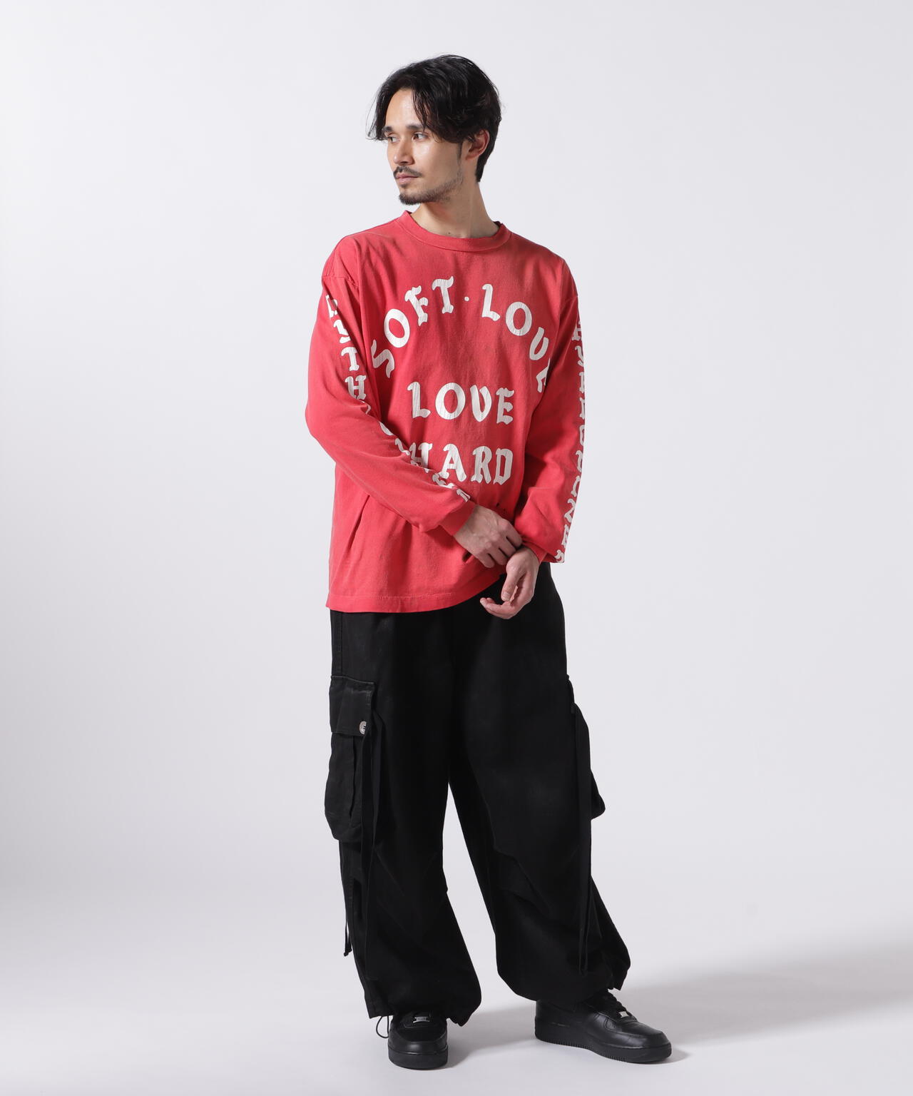 珍しい セントマイケル 即完品 希少 SOFT RED LS_TEE LOVE トップス 