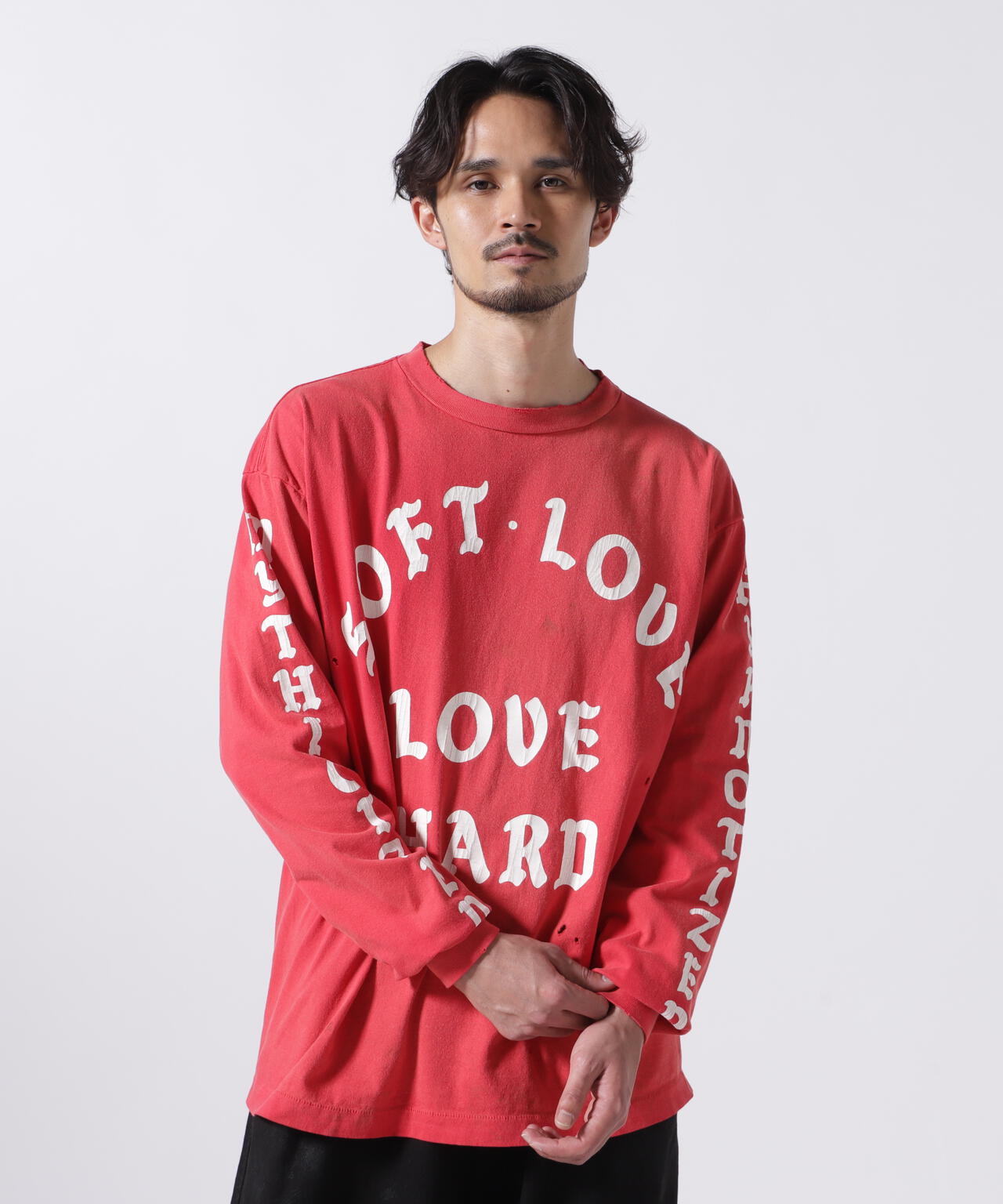 優先配送 セントマイケル 即完品 希少 SOFT RED LS_TEE LOVE トップス 