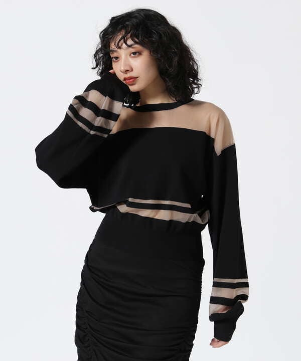 MAISON SPECIAL/メゾンスペシャル/2way Sheer Border Knit