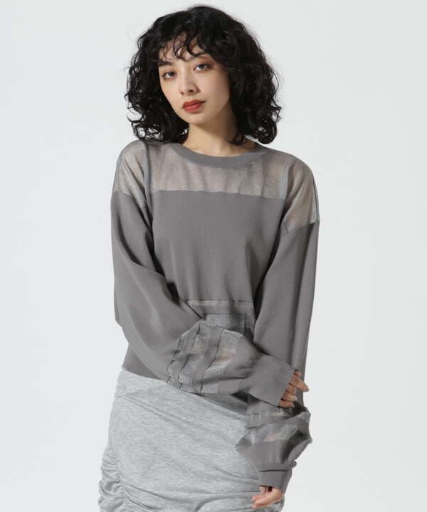 MAISON SPECIAL/メゾンスペシャル/2way Sheer Border Knit