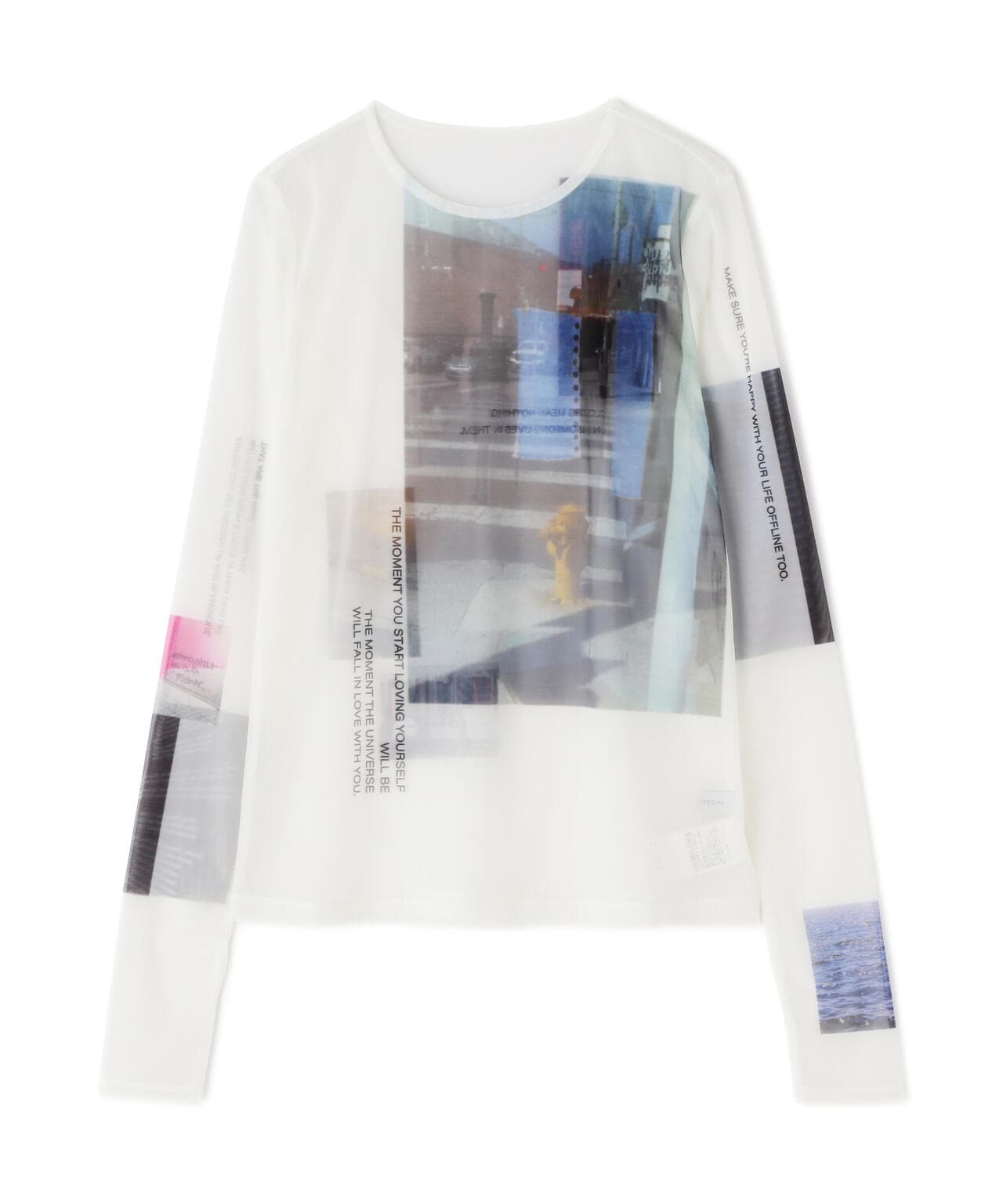 MAISON SPECIAL/メゾンスペシャル/Photo Print Mesh Tops