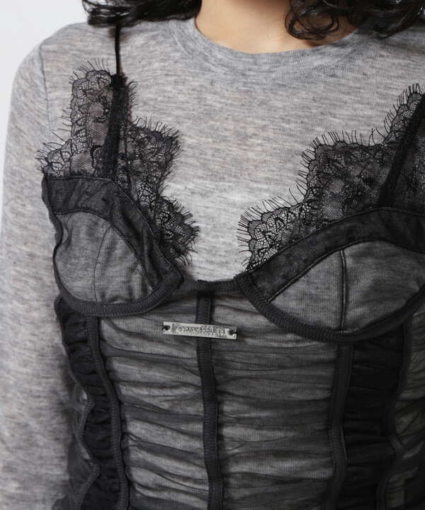 PRANK PROJECT/See-through Bustier Layered Top