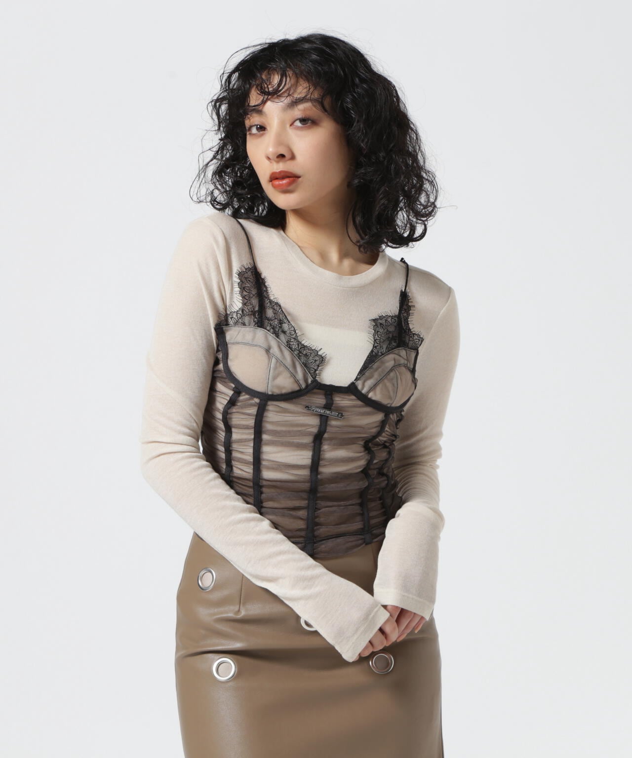 PRANK PROJECT/See-through Bustier Layered Top | ROYAL FLASH 