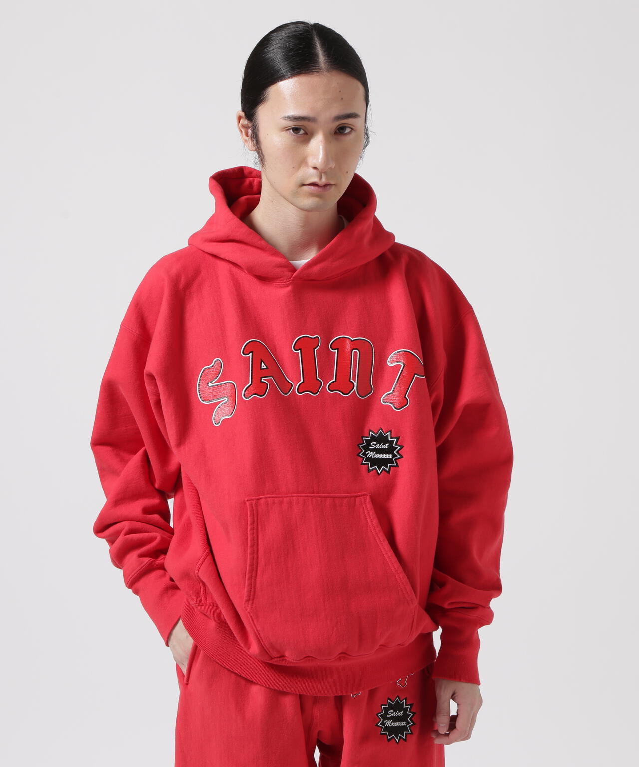 SAINT MICHAEL / RAGRAN SWEATSHIRT レッド XL - スウェット