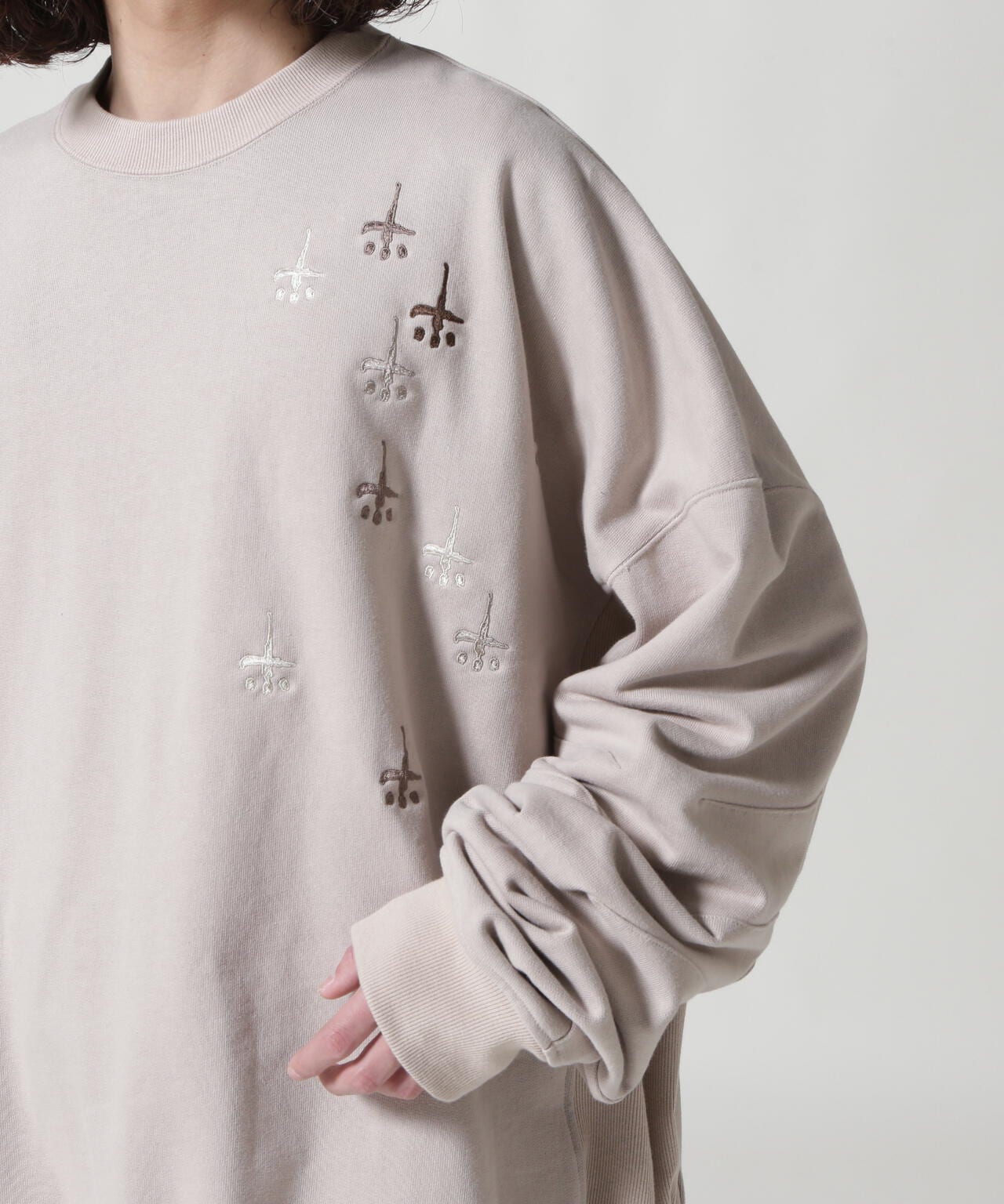 CTLS/シーティーエルエス/別注USUAL CREW-NECK 刺繍クロス