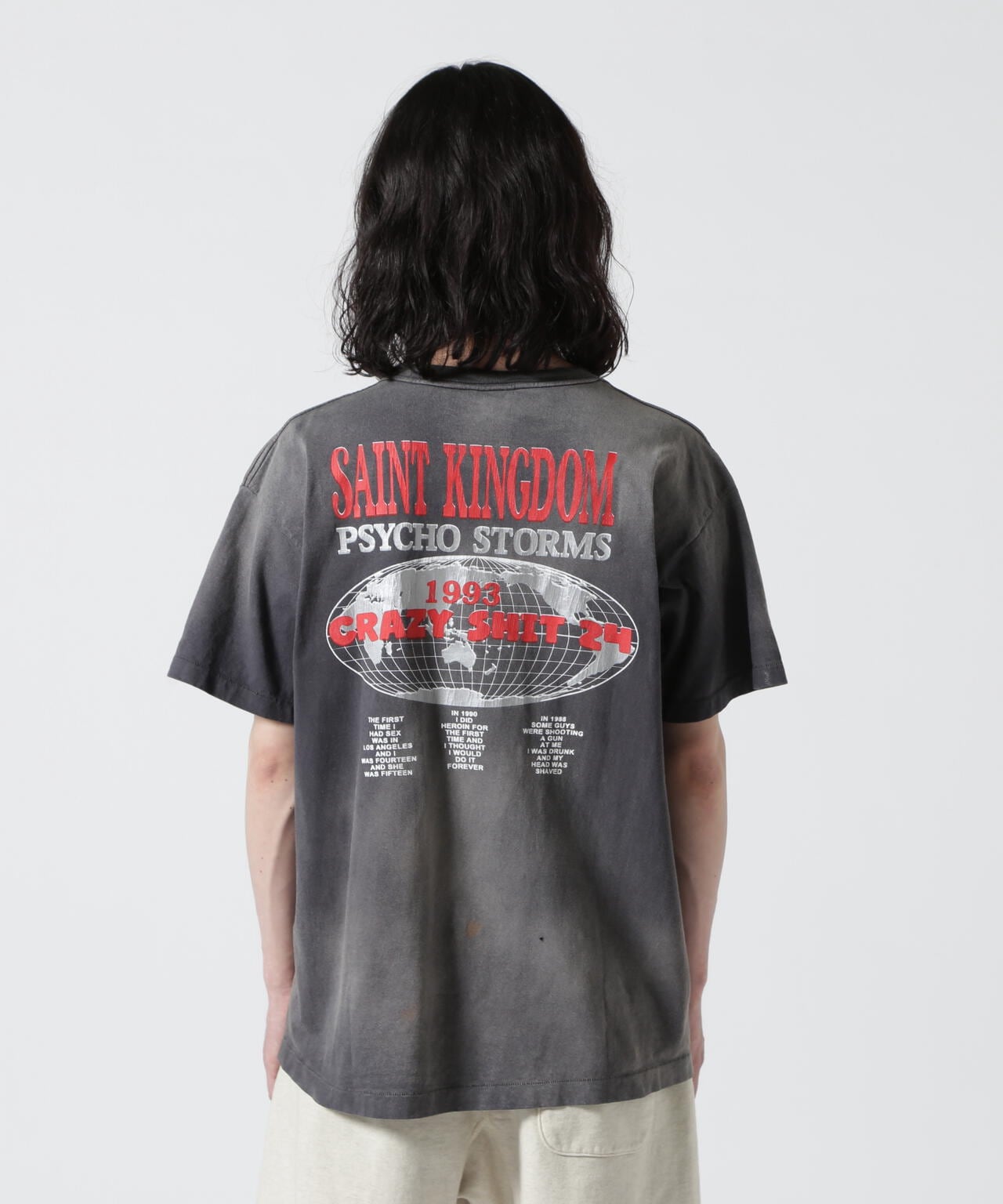 SAINT MICHAEL/セント マイケル/LM_SS TEE/ST KINGDOM/BLK