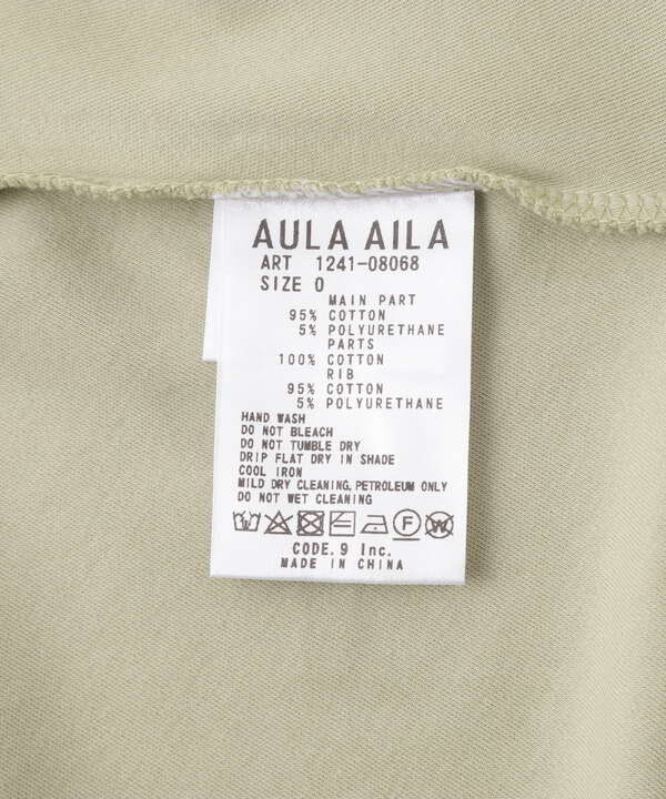 AULA AILA/アウラアイラ/別注リーフプリントTシャツ