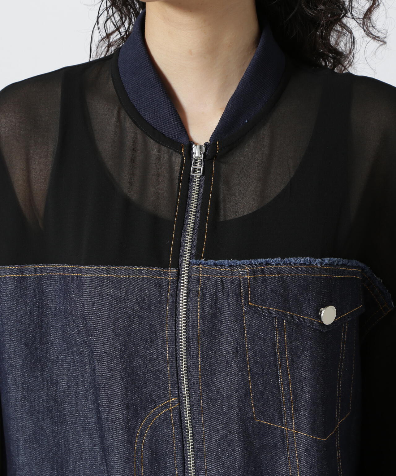 AULA AILA/アウラアイラ/DENIM COMBINATION BLOUSON