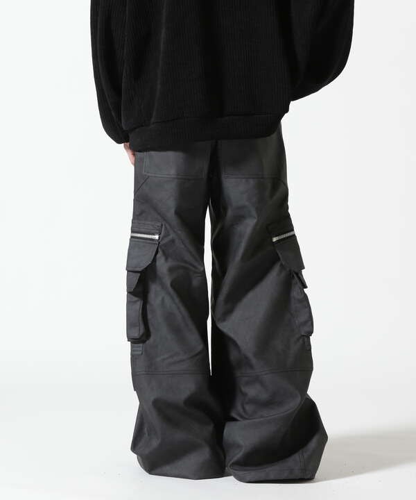 A.F ARTEFACT/Synthetic Leather Cargo Buggy Pants