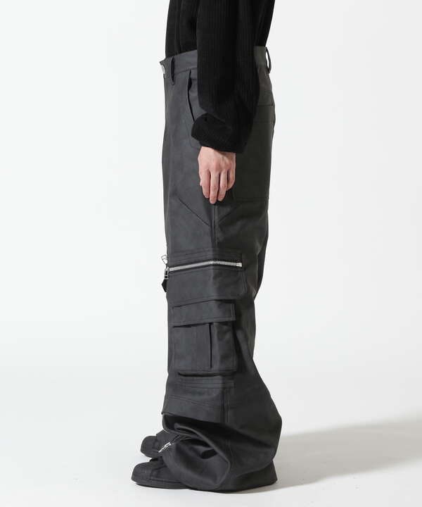 A.F ARTEFACT/Synthetic Leather Cargo Buggy Pants