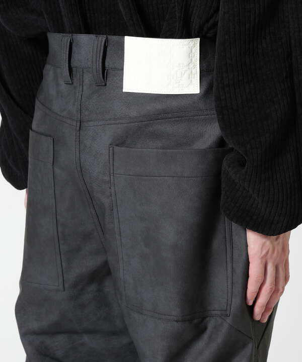 A.F ARTEFACT/Synthetic Leather Cargo Buggy Pants