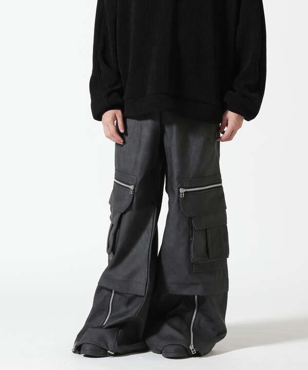 A.F ARTEFACT/Synthetic Leather Cargo Buggy Pants