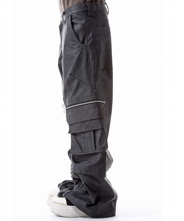 A.F ARTEFACT/Synthetic Leather Cargo Buggy Pants